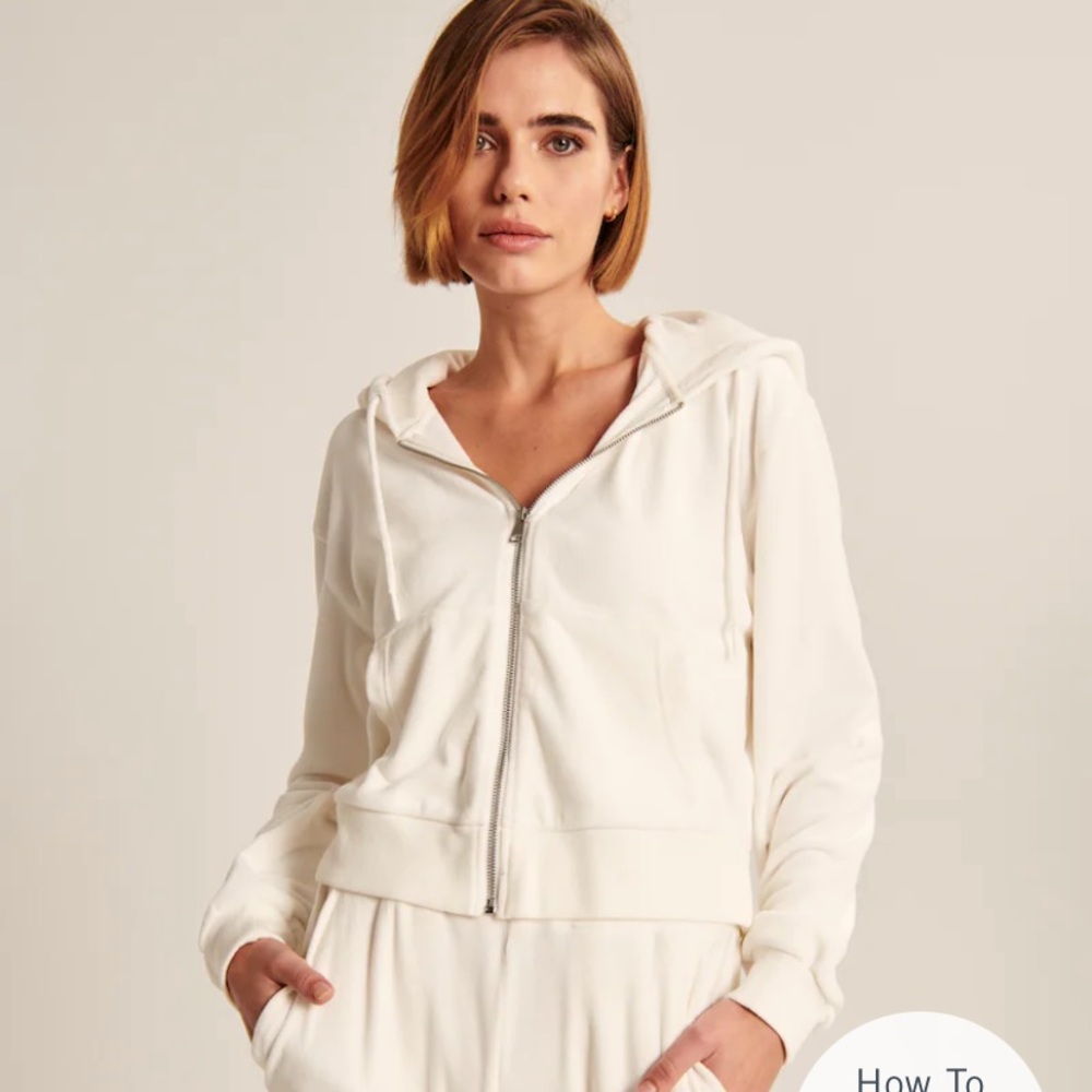 Abercrombie & Fitch Velour Full-Zip Hoodie